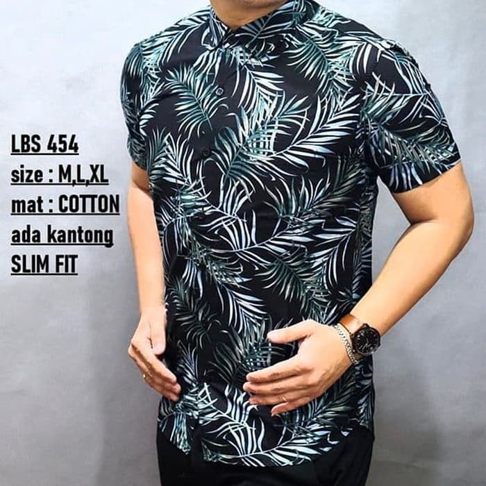 BATIK LENGAN PENDEK BAHAN KATUN LBS 454 KEMEJA BATIK FORMAL