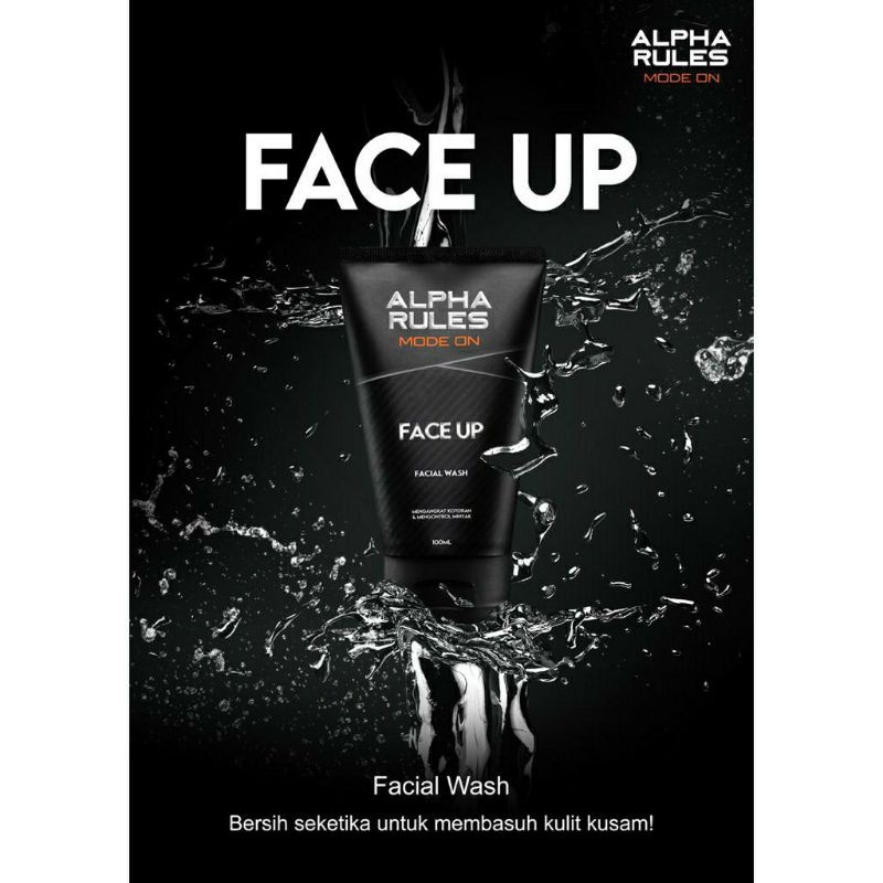 ALPHA RULES Face Up 100 ml facial wash male cleaner alpharules pembersih wajah pria