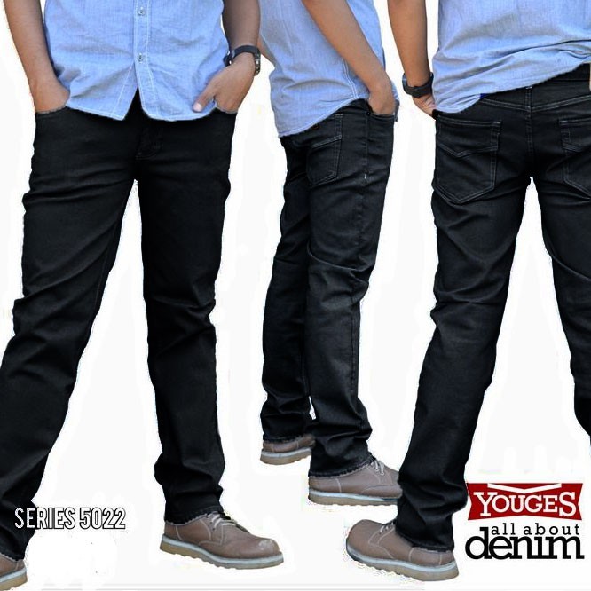 Celana Panjang Jeans Pria Youges Jins Jean Stretch Slim Fit Slimfit Jumbo Big Size Besar Cowok Murah