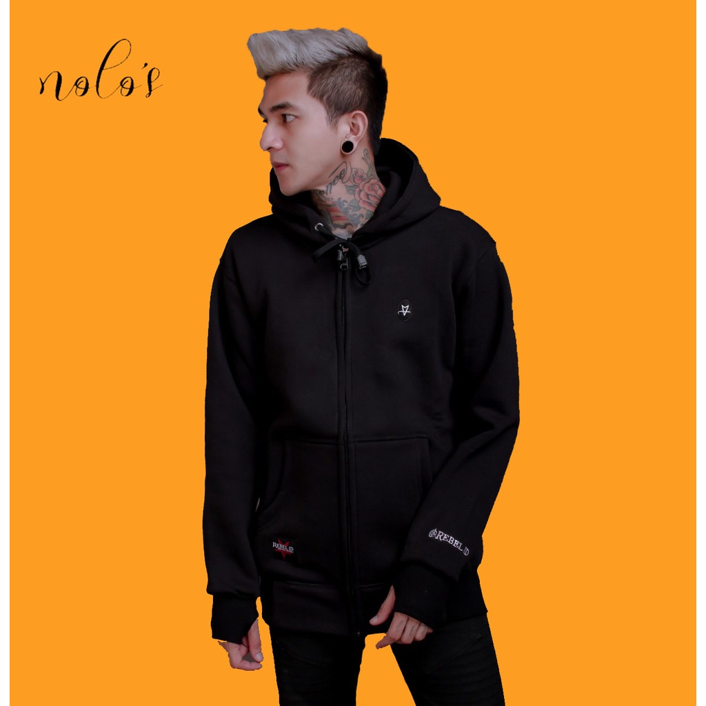 SWEATER JUMBO HITAM COTTON DOR REBEL ID