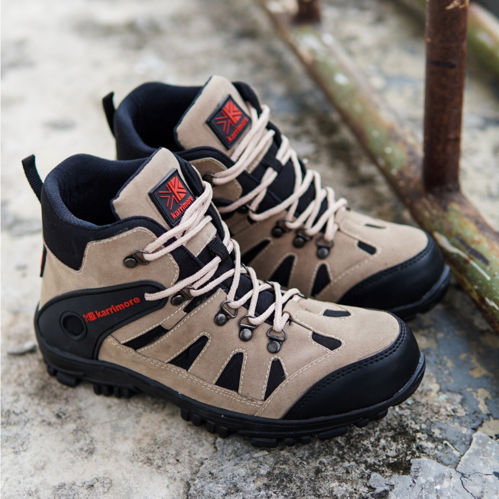 sepatu safety pria Karrimor Sepatu Septi Boots Ujung Besi Sepatu Gunung Hiking Bikers Terlaris