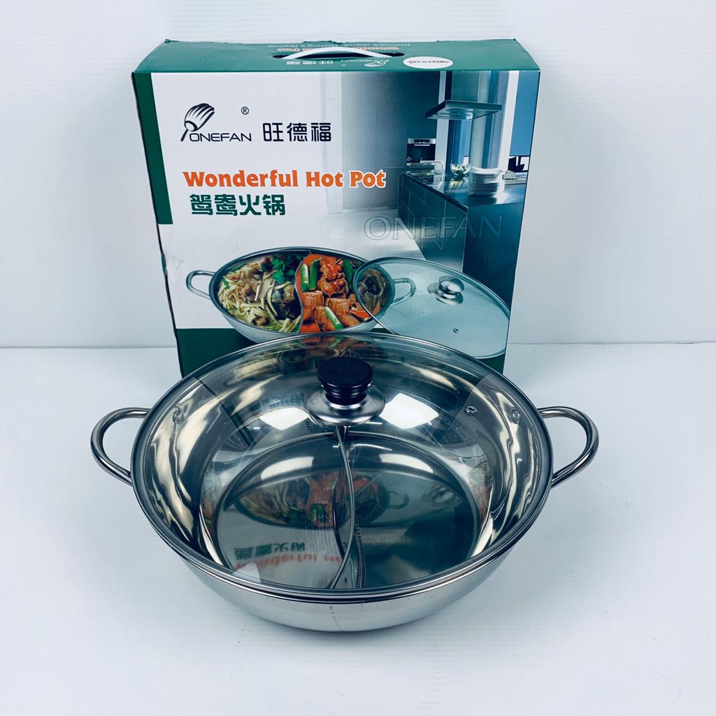 SHABU-SHABU HOT POT WONDERFUL SEKAT BAGI 2 ( 32CM ) STAINLESS