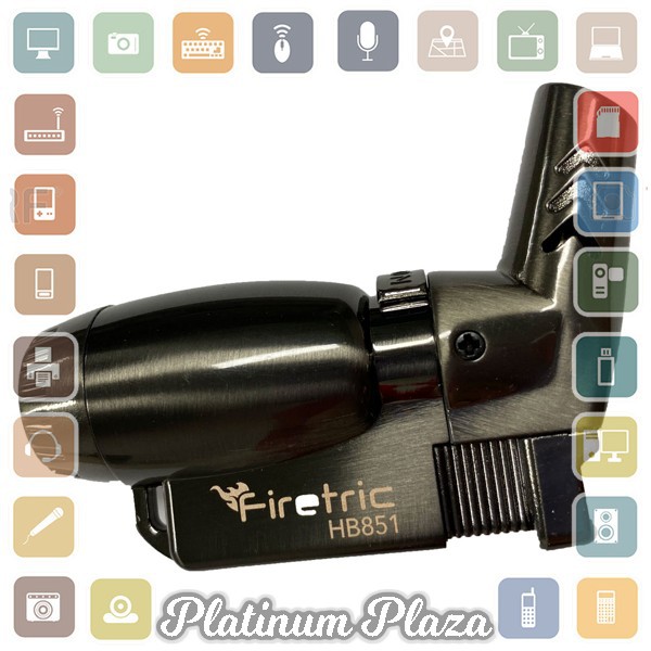 Firetric Korek Api Gas Butane Torch Jet Windproof - HB851 - Black`UTHHW3-
