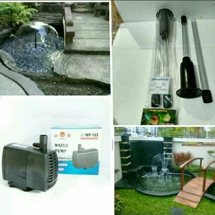 Paket Air Mancur Kolam Ikan Lengkap Mesin Dan Nozle Pipa Air Mancur