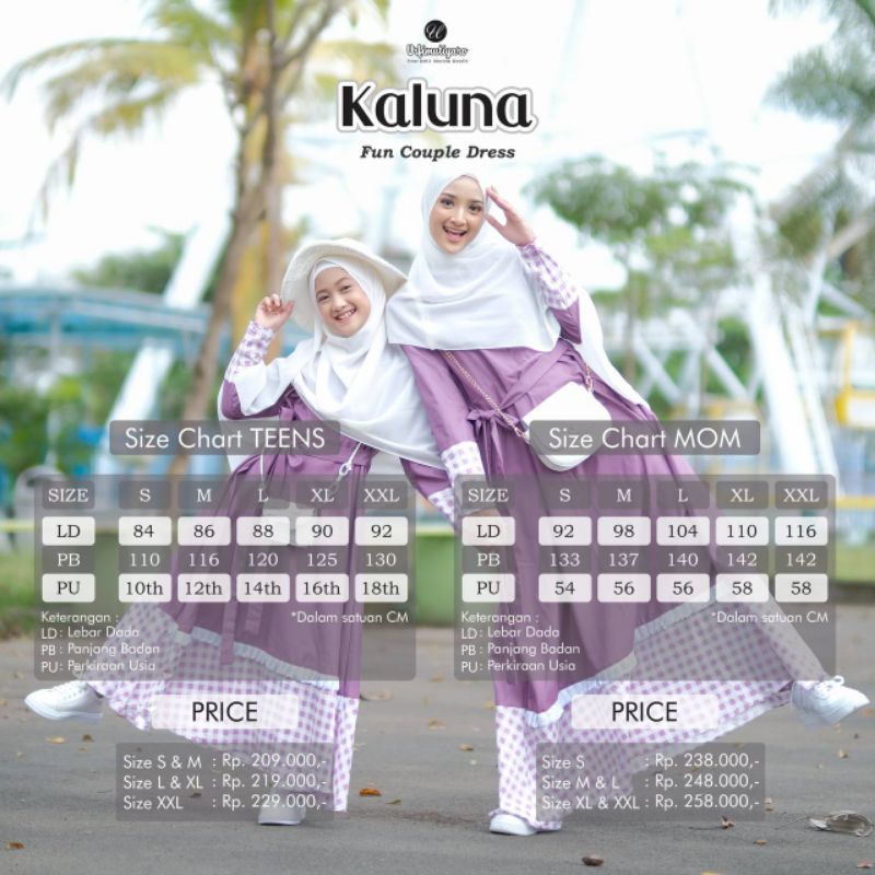 kaluna dress couple mom kids by Urfimutiyaro Ready 12 Agustus
