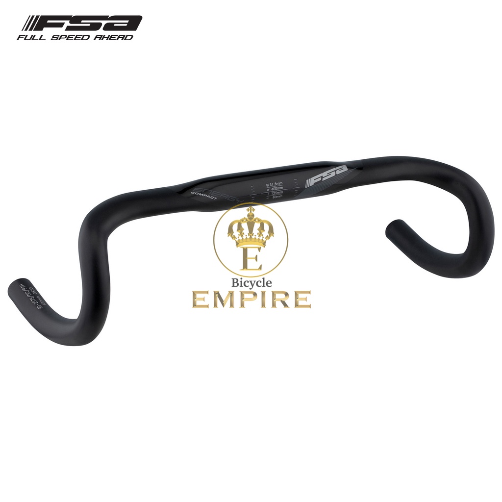 Dropbar Roadbike FSA Energy Compact Reach 80 Drop 125 Flare 4 deg 31.8 Drop Bar Road Bike Handlebar 