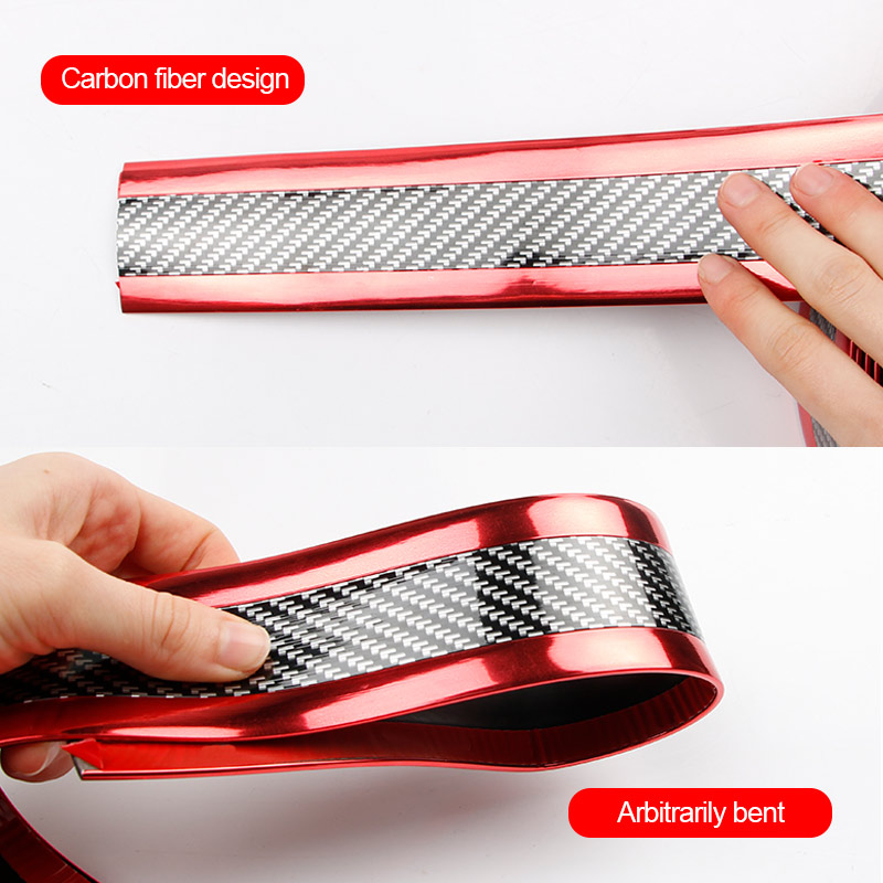 5D Car Carbon Fiber Vinyl Waterproof Stickers /DIY Door Sill Protector Edge Guard Rubber / Car Trim Bumper Strip /Automobile Universal Anti-collision Sticker