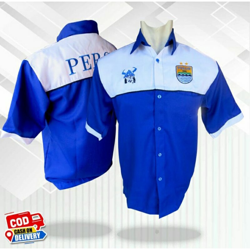 kemeja casual Persib viking full bordir Size M L