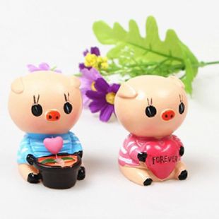 Pajangan Mobil Babi Piggy Pig Couple Eropa Europe Series