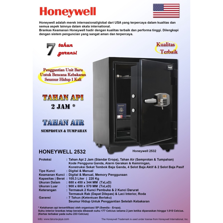 BRANKAS TAHAN API DAN AIR  | HONEYWELL 2534 | ORIGINAL | GARANSI RESMI