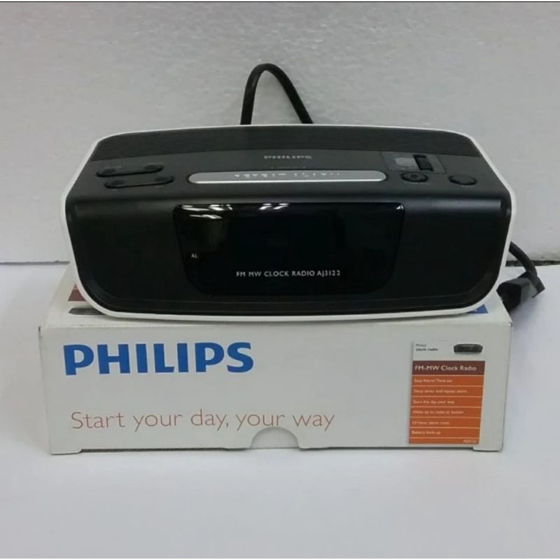 PHILIPS CLOCK RADIO AJ 3122 FM MW JAM ALARM