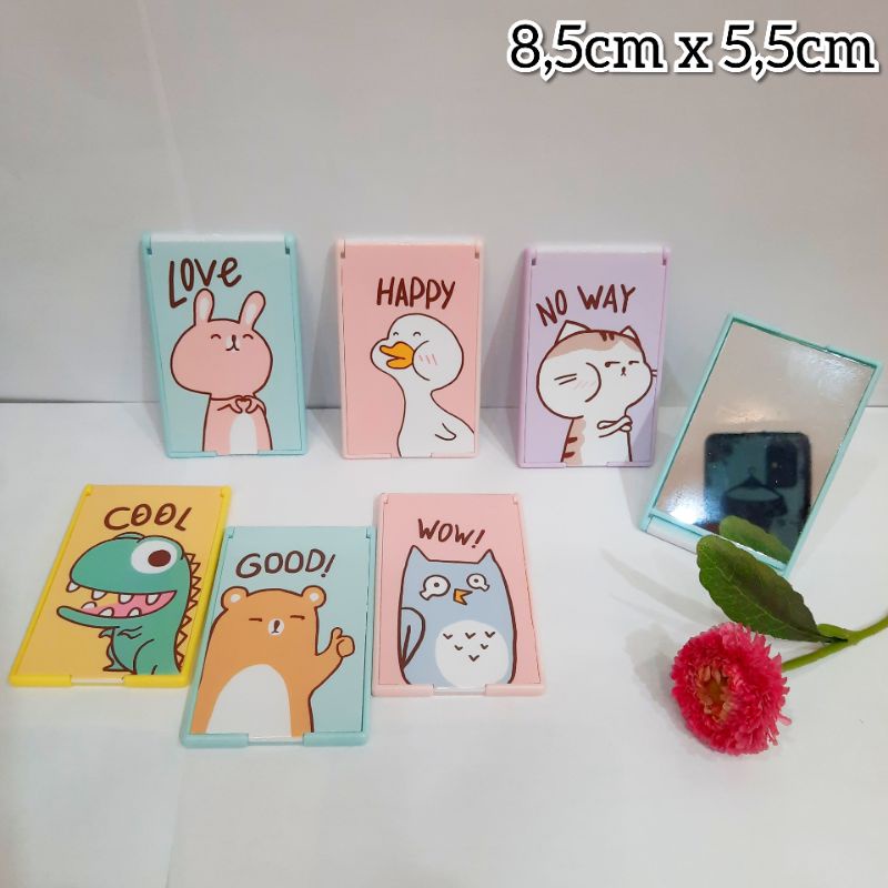 KACA LIPAT KECIL | CERMIN LIPAT KARAKTER MURAH | CERMIN KACA TRAVELING-5