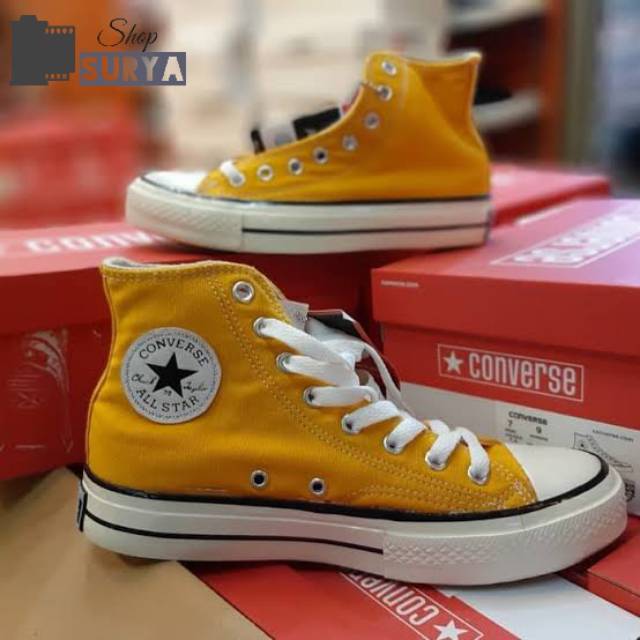 [BISA COD] Sepatu HIGH YELLOW / Sepatu Boot 70S QUALITY PREMIUM Glossy