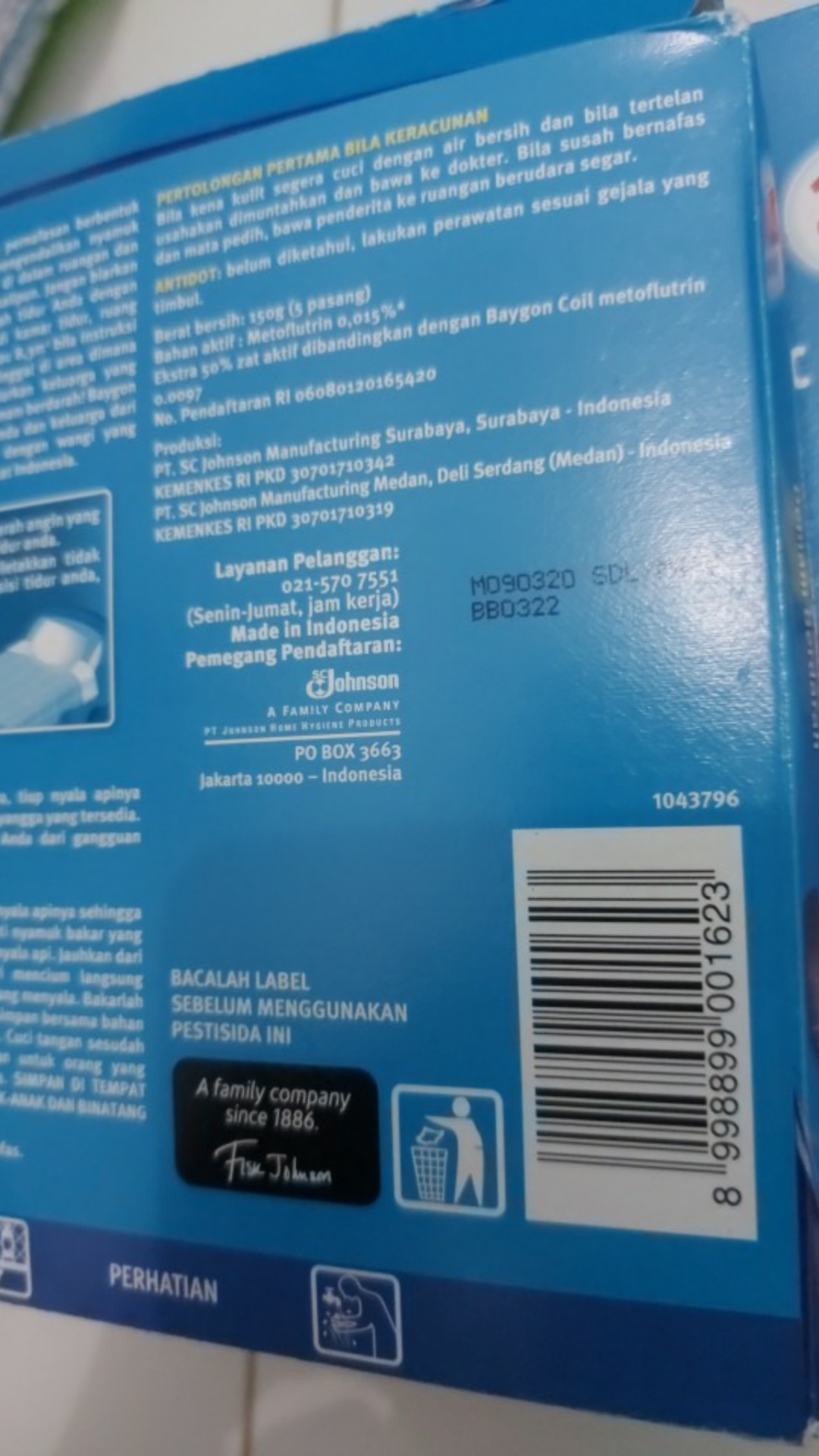 Baygon Max Jumbo Lavender Isi 5 Pasang Obat Anti Nyamuk Bakar