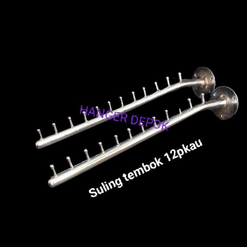 GANTUNGAN BAJU SULING TEMBOK BAHAN BESI CROME TEBAL