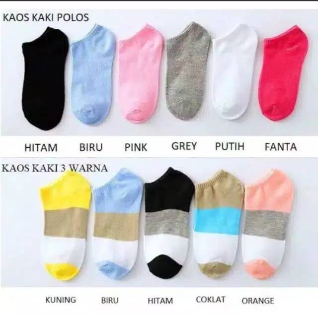 Kaos Kaki Semata kaki Love Polos Garis Salur/ Kaos Kaki Ankle Cute