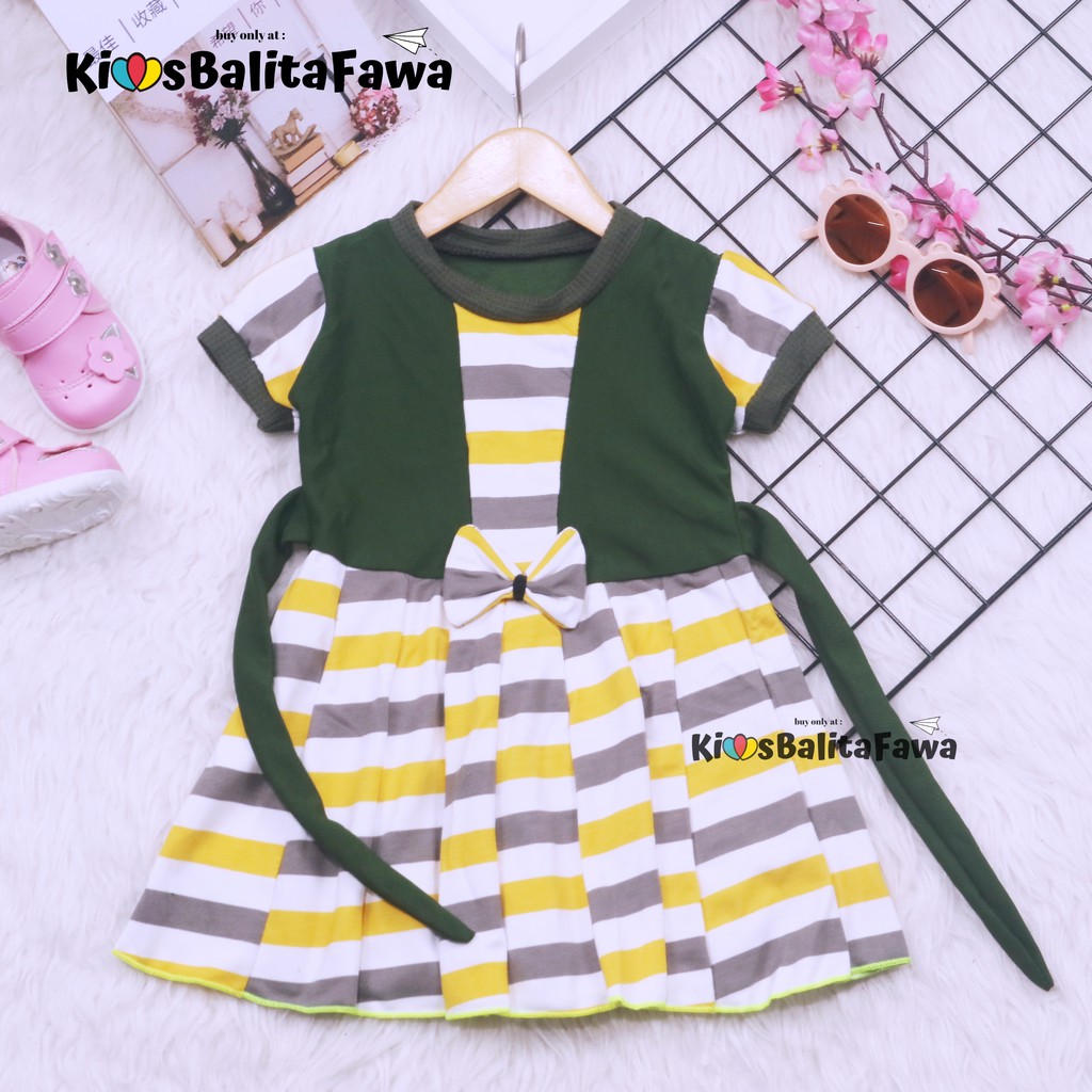 Dress Mikhayla size Bayi - 2 Tahun / Dres Anak Perempuan Baju Import Gaun Motif Murah babycinnamon