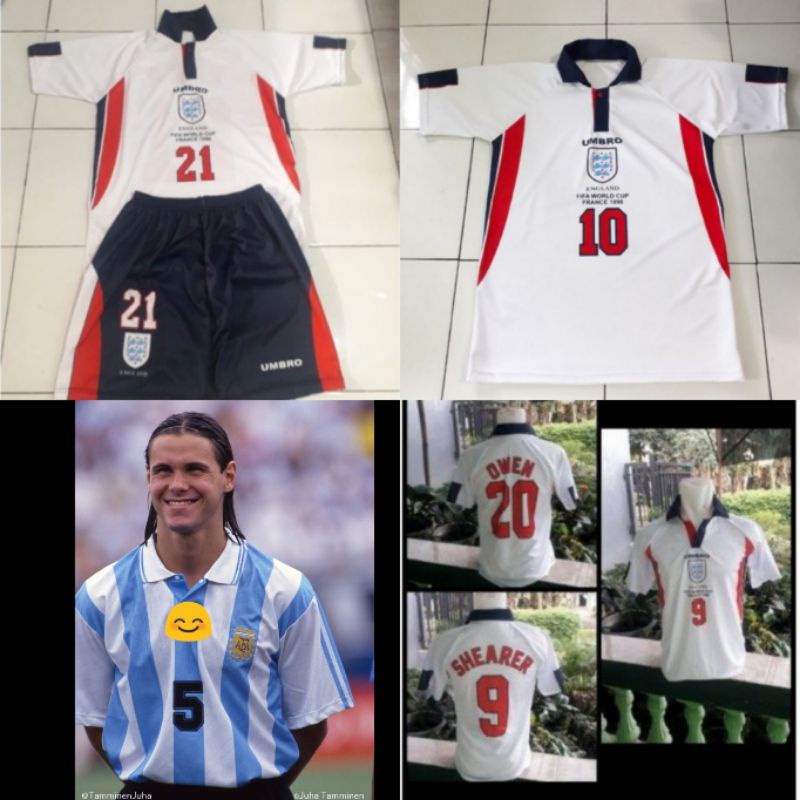 Jersey Argentina 1994 World Cup/Jersey Englandd 1998/Jersey Inggrisss 1998 World Cup