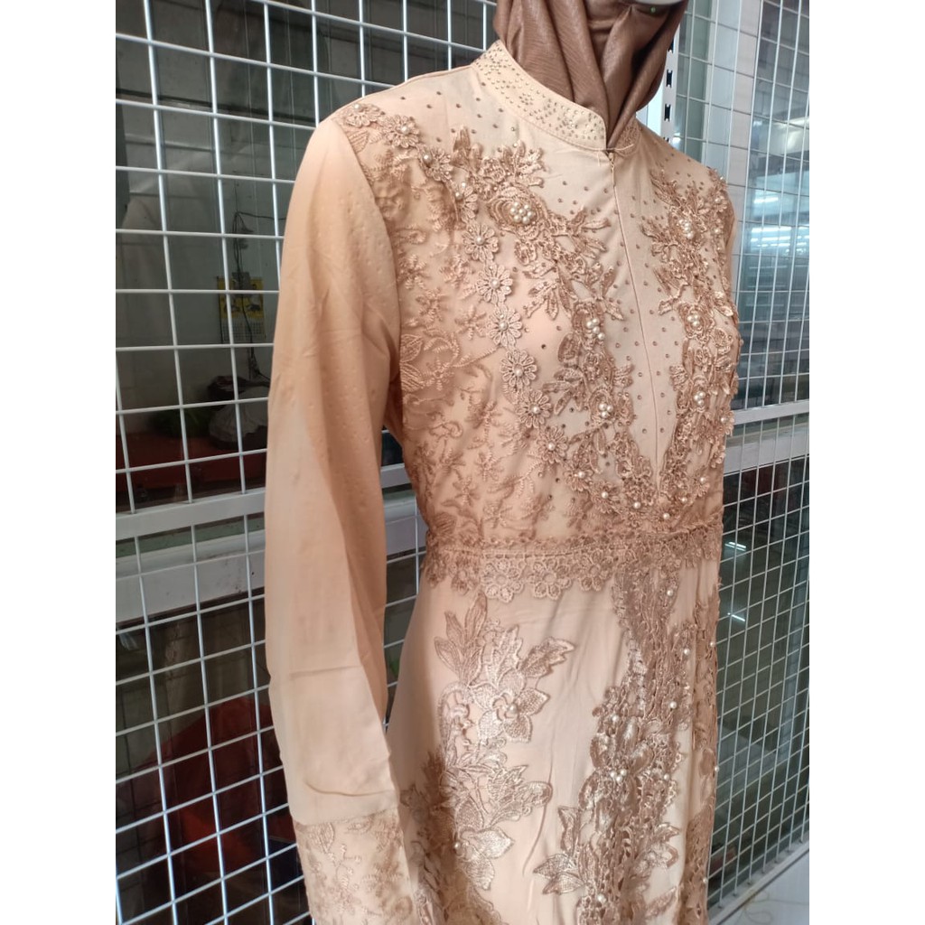 Gos GAMIS BROKAT Baju Muslim Wanita Dress Wanita Pakaian Muslim Wanita - 912