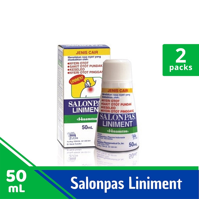 (Original) SALONPAS TWINPACK - Liniment Cairan Pereda Nyeri 50 ml Exp Lama Termurah