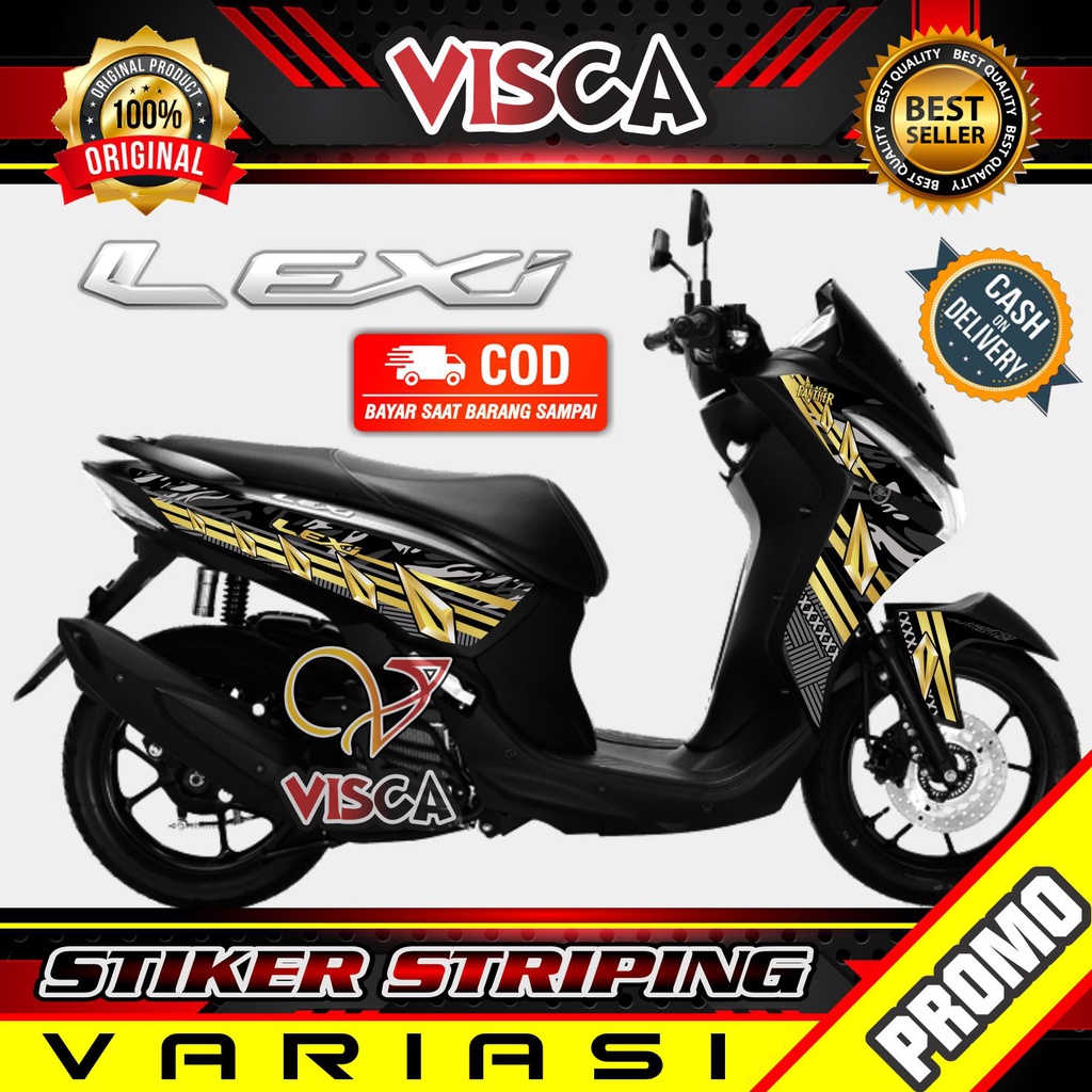 Striping Lexi - Stiker Sticker Striping Variasi Lis Yamaha Lexi - Striping Hologram Lexi Black Panth