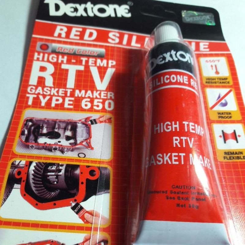 

Lem paking Lem gasket red silicone dextone