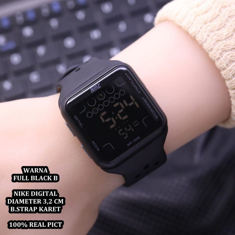 (Terima Cod)Jam Tangan Wanita/Pria Nike Sergi Digital Strap Rubber(Dikirim Jakarta)