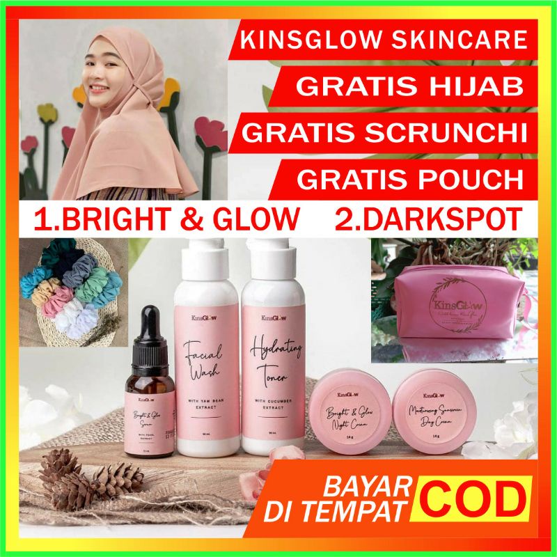 [ 1 PAKET g] Kinsglow Skincare Paket Perawatan Putih dan Glowing (free dompet cantik) #COD