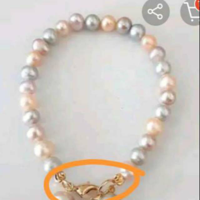 Gelang emas 22karat dgn mutiara asli lombok