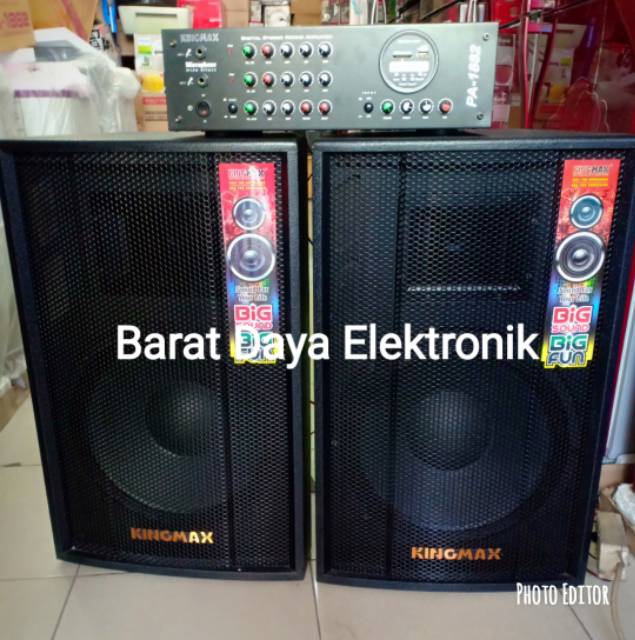 KING MAX SPEAKER KARAOKE BLUETOOTH PA 1882 PAKET KARAOKE (SPEAKER+MIXER)