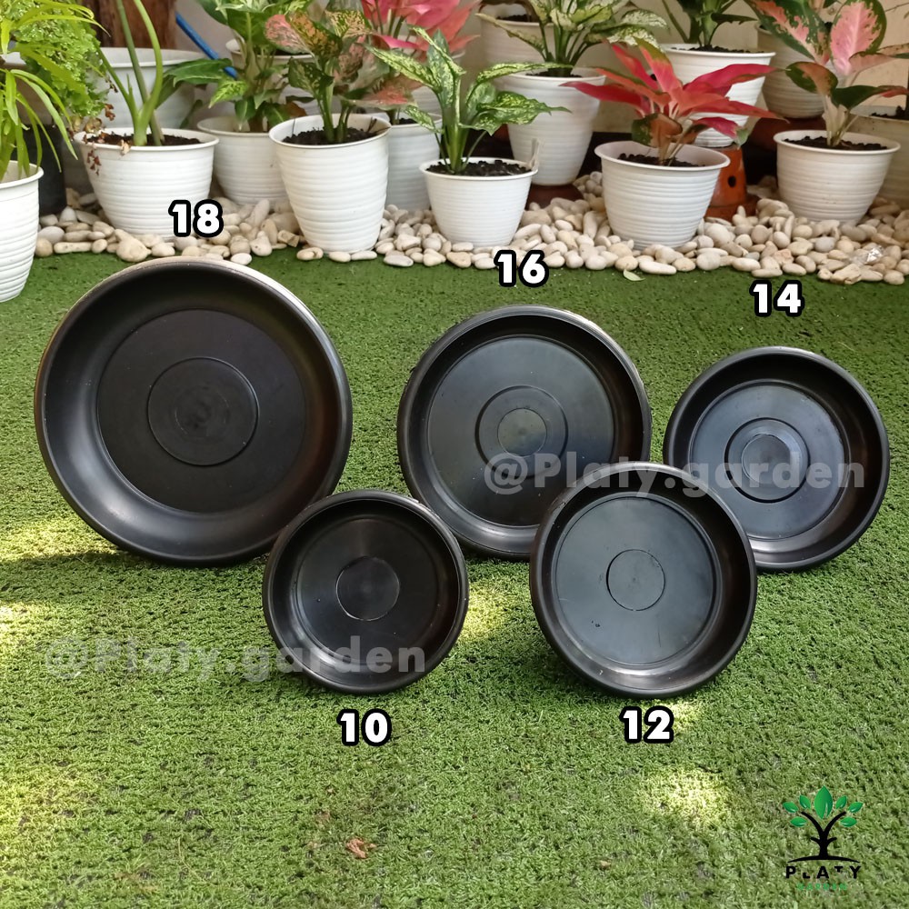 Tatakan Pot Hitam No 10, 12, 14, 16, 18