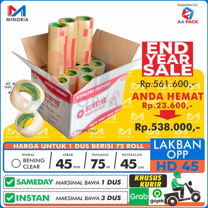 

GOSEND - Lakban Bening OPP 45mm - PROMO BEST SELLER ---Termurah---