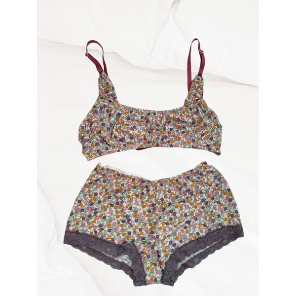 Bikini Bh Dan CD Satu Set Celana Dalam Motif Seragam Spandek Jersey Premium