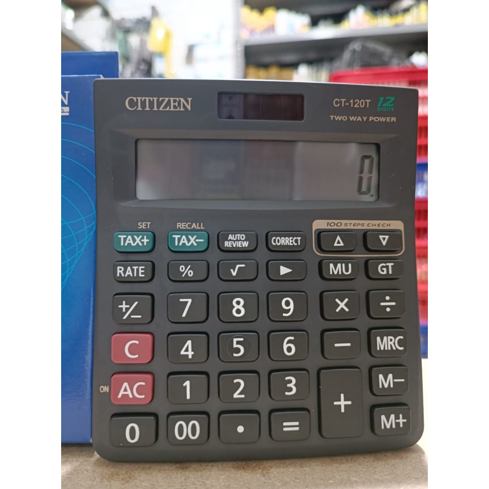 Kalkulator Citizen CT-120T Dagang ukuran besar Citizen 12 Digits