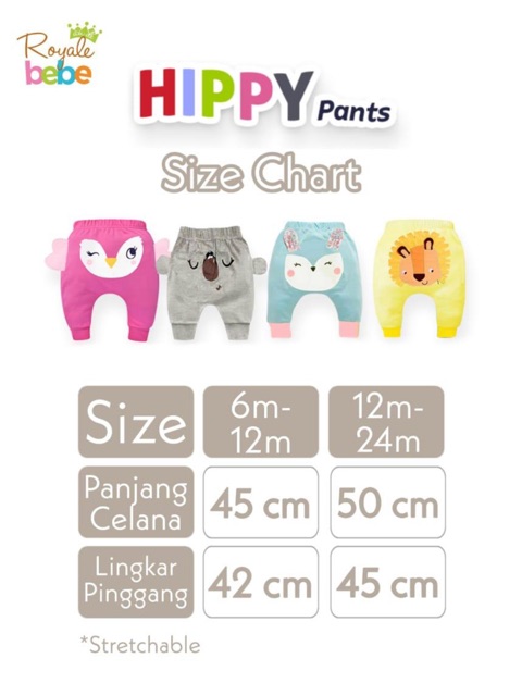 Royale Bebe Celana Panjang Karakter Bayi Anak / Hippy Pants