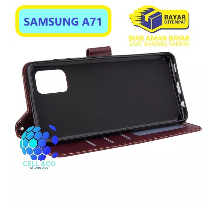 Flip cover SAMSUNG A71 Flip case buka tutup kesing hp casing hp flip case leather wallet