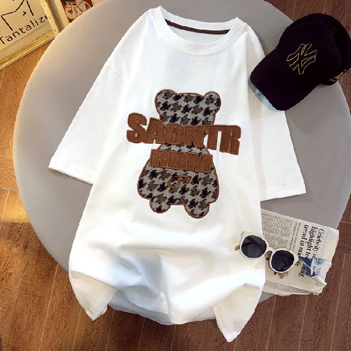 #Sisjuly# Kaos wanita lengan pendek katun longgar dan tipis musim panas baru wanita