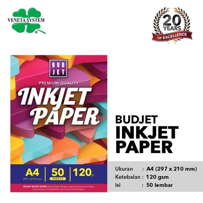 

Cuci Gudang Awal Tahun Kertas Budjet Inkjet Paper A4 / Inkjet Paper 120 Gsm isi 50 Lembar Cuci Gudang Awal Tahun