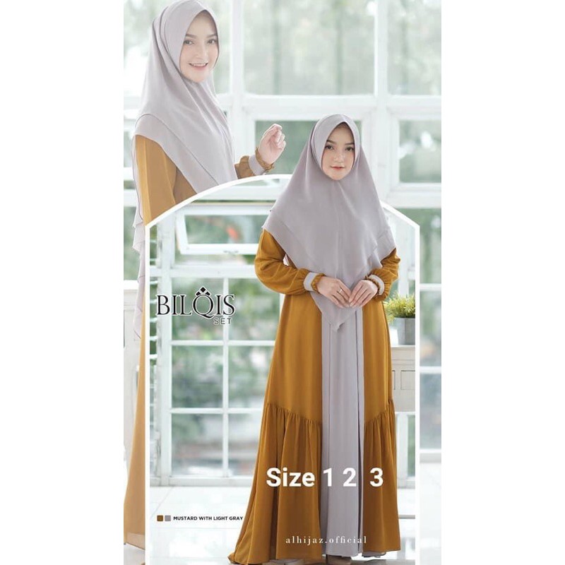 BILQIS SET ALHIJAZ SYARI GAMIS SIMPLE MEWAH PREMIUM