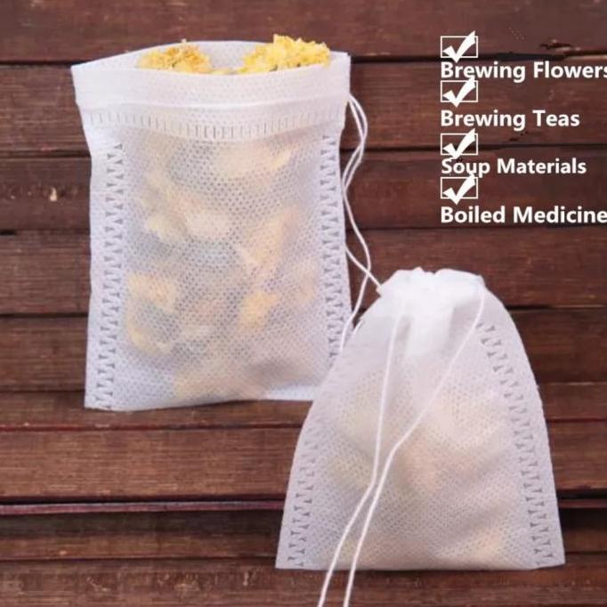 

+++++] Kantong teh serut 5,5x7 teabag / coffebag isi 100 pcs
