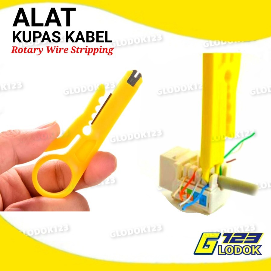 Alat Kupas Kulit Kabel Putar Rotary Wire Stripping kuning