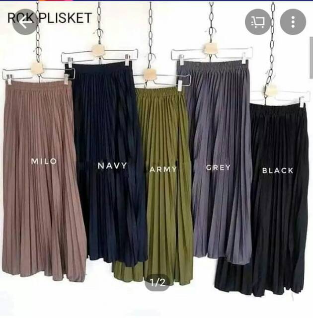 ROK PLISKET PREMIUM - ROK PLISKET PANJANG - ROK WANITA