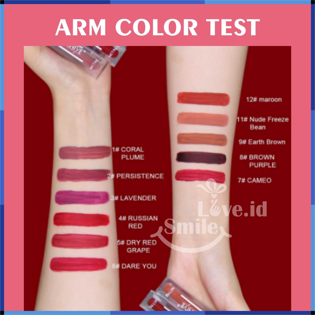 SANIYE L1181 Matte Lipstick Lipcream Lip Tint Tahan Air Lipstik Waterproof BPOM Original S02