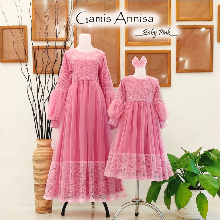 Gamis Annisa Baby Pink | Gamis Anak Perempuan | Gamis Dewasa | Baju Gamis Couple | Baju Unik | Baju Anak Unik | Gamis Terjangkau | Gamis Keluarga| couple family murah