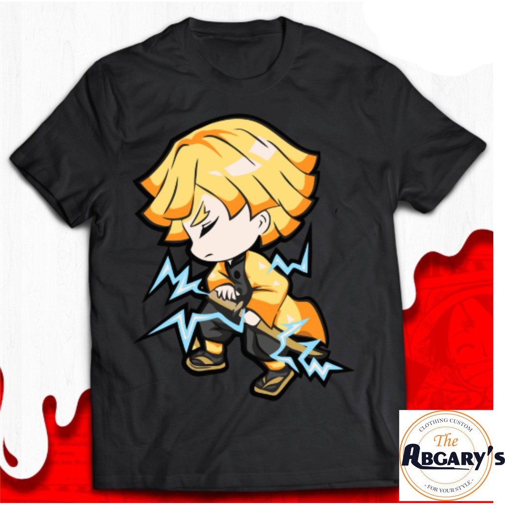 Kaos Anime Kimetsu No Yaiba Demon Slayer Zenitsu Shirt 