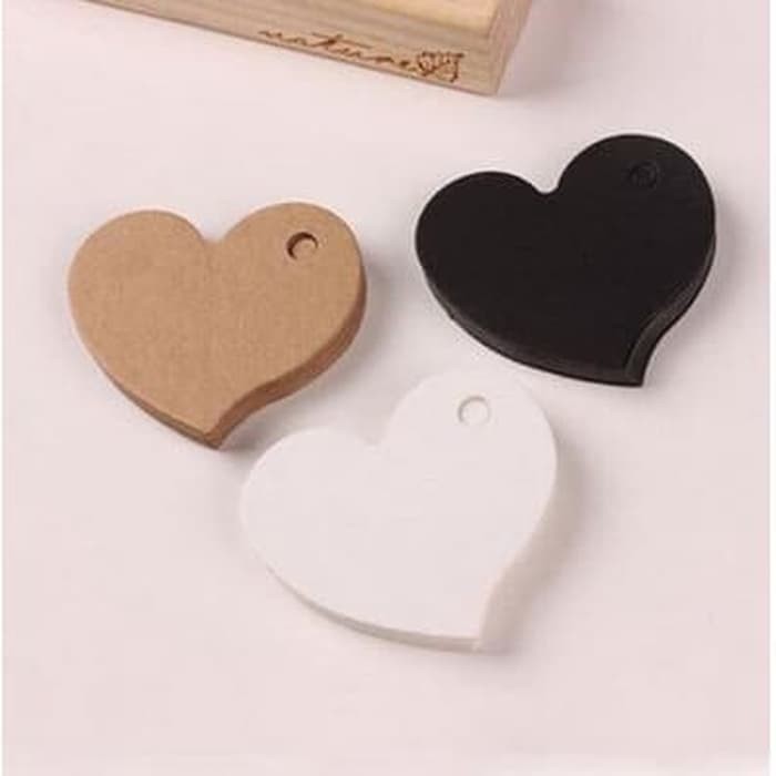 Paper Hang Tags - Heart Shape Blank Tag Kraft 45x40mm (10pcs)