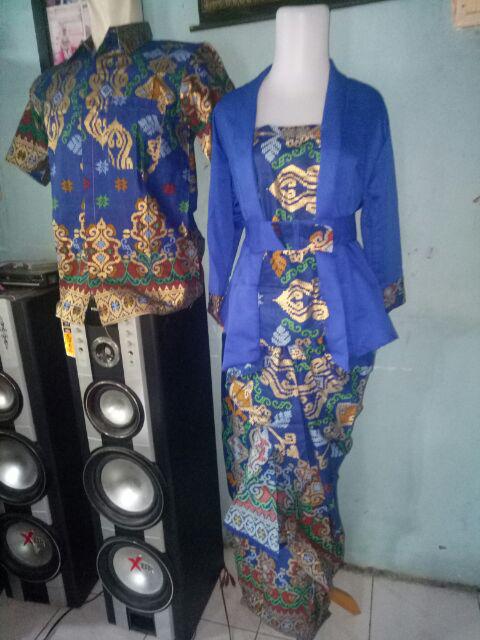 [couple Biru Saja] Srg 732 Couple Rovella Sarimbit Batik Modern Prada Kutu Baru Seragam Pesta Muslim