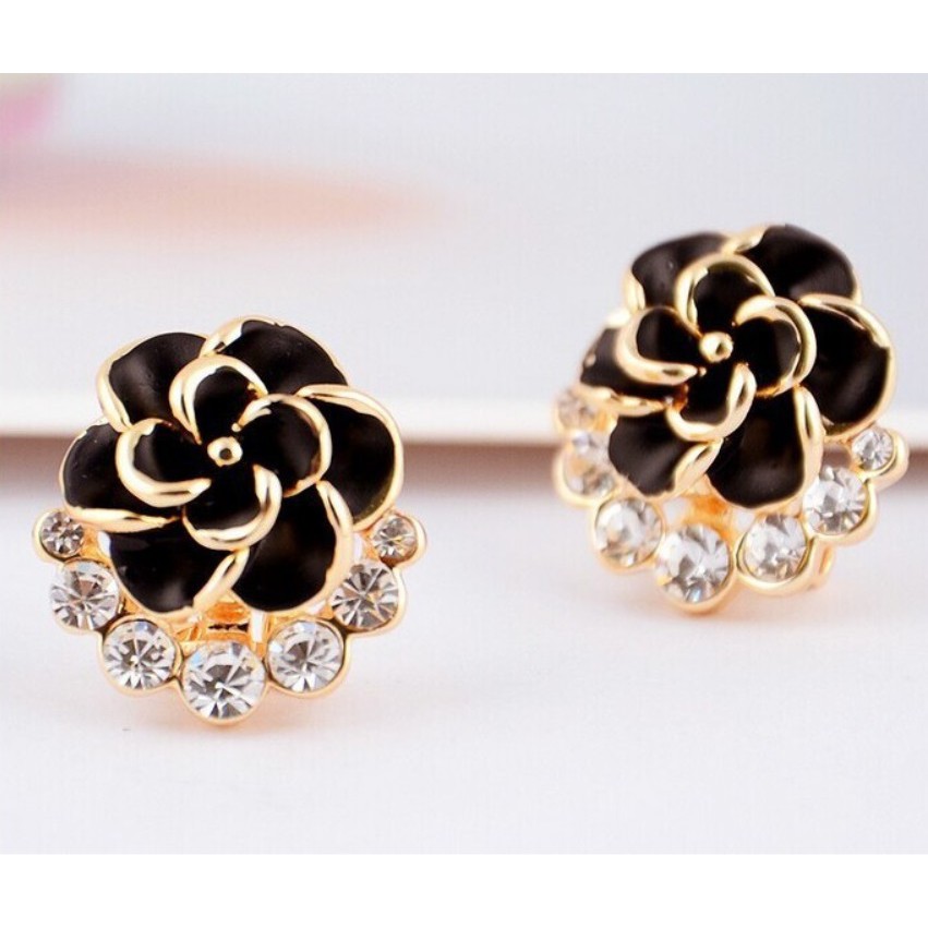 Anting Wanita E182 ROSE Women Stud Earrings Giwang Tusuk Cewe Korea Fashion Korean Style Berlian