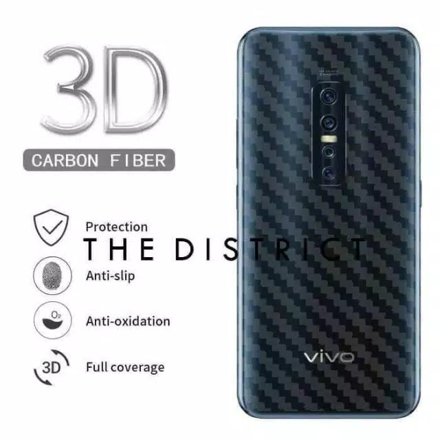 GarSkin Carbon Sticker Vivo V9/V11/V19 Back Screen Protector Transparant