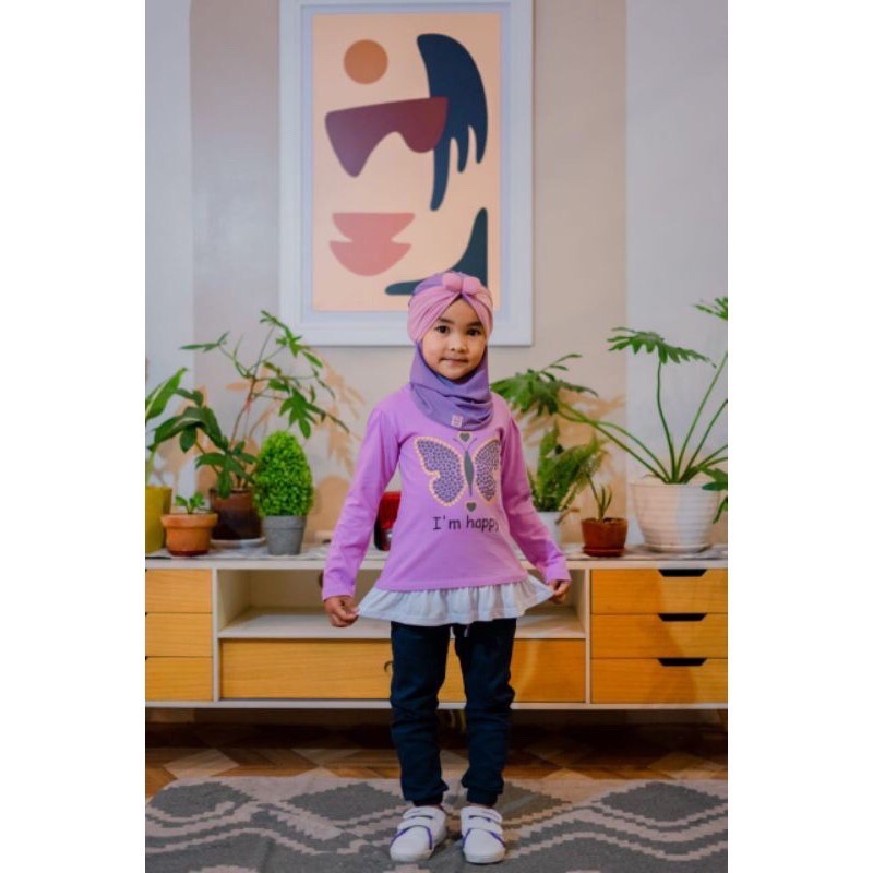 Longsleeve Girls Runkids 2-10 Tahun kaos lengan panjang anak perempuan